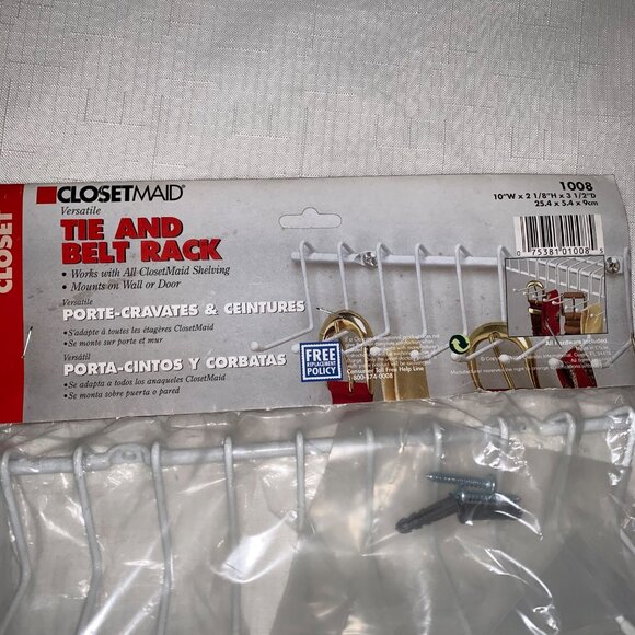 ClosetMaid Versatile Tie & Belt Rack 10"W x 3 1/2"H x 1 3/4"D - Picture 2 of 5